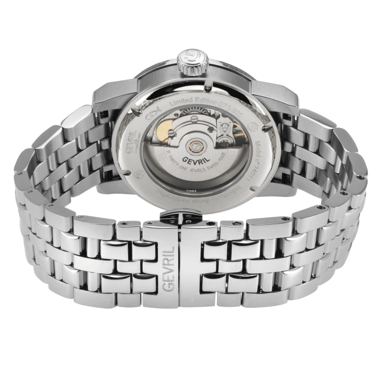 Gevril,Gramercy 39mm,39mm,Stainless Steel,Silver,Automatic,Day,Sapphire,24011B