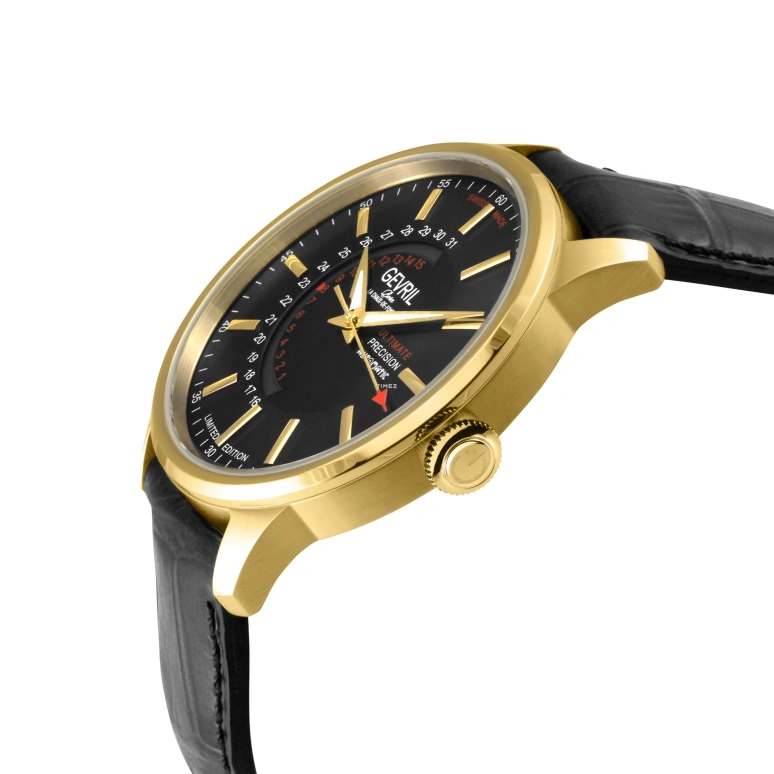 Gevril,Guggenheim 44mm,44mm,Stainless Steel,Black,Automatic,Day,Sapphire,49203