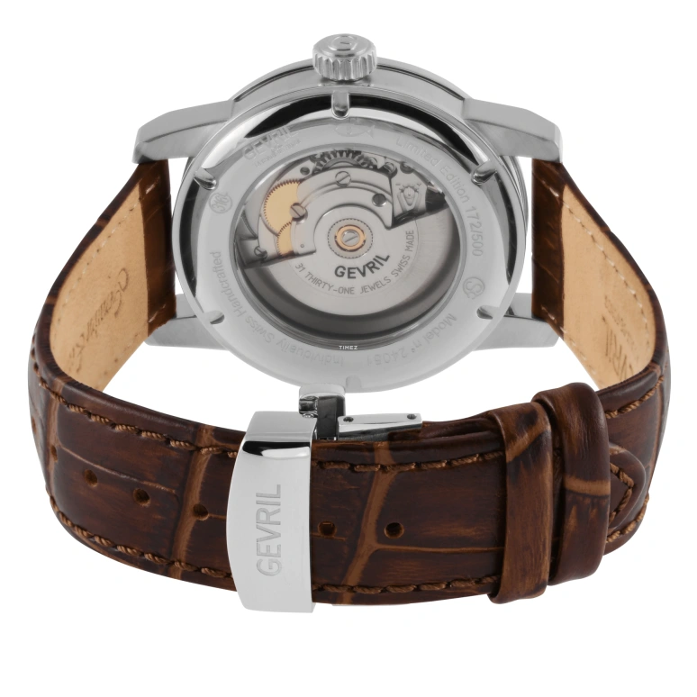 Gevril,Gramercy 39mm,39mm,Stainless Steel,Silver,Automatic,Day,Sapphire,24011