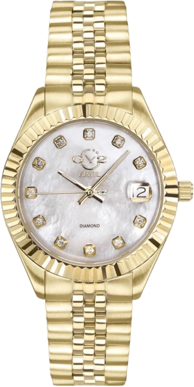 Gevril,Naples 34mm,34mm,Stainless Steel,White,Quartz,Day,Sapphire,12402