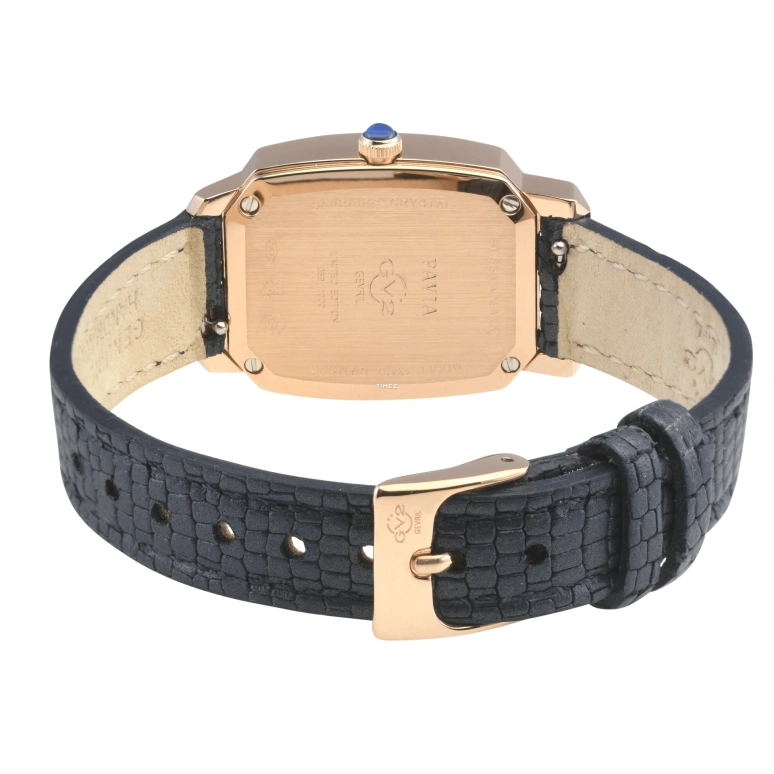 Gevril,Pavia 25mm,25mm,Stainless Steel,Blue,Quartz,Sapphire,Crystal Glass,Octagon,13407