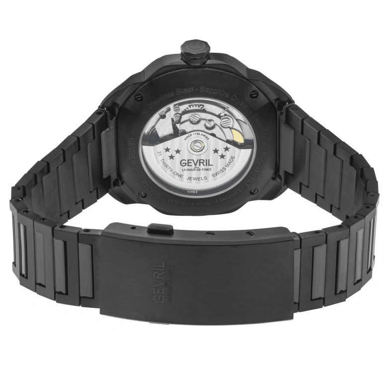 Gevril,Roosevelt 42mm,42mm,Stainless Steel,Black,Automatic,Day,36hours,46524B