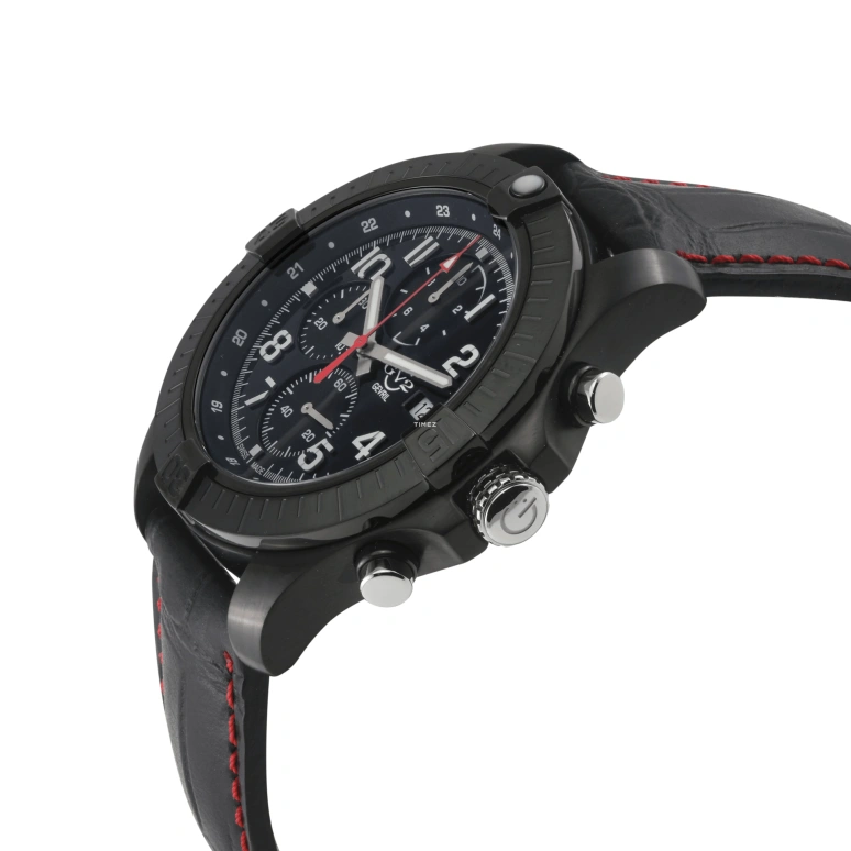 Gevril,T38 45mm,45mm,Stainless Steel,Black,Quartz,Chronograph,Day,42806