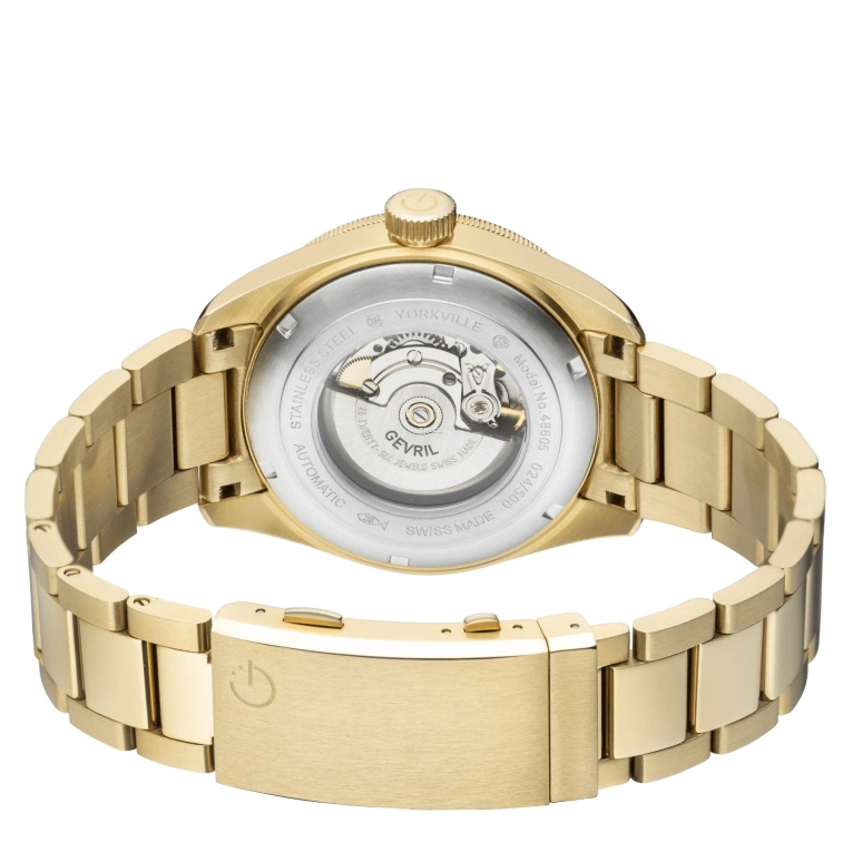 Gevril,Yorkville 43mm,43mm,Stainless Steel,Olive Green,Automatic,Day,38hours,48605