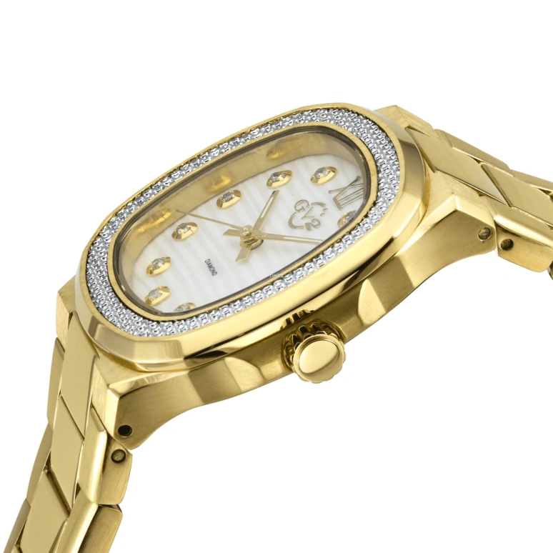 Gevril,Potente 33mm,33mm,Stainless Steel,White,Quartz,Sapphire,Cushion,18205B