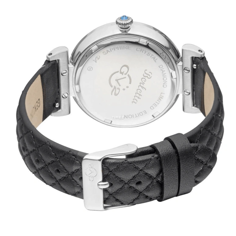 Gevril,Berletta 37mm,37mm,Stainless Steel,Black,Quartz,Day,Sapphire,1500,1500.7-V7