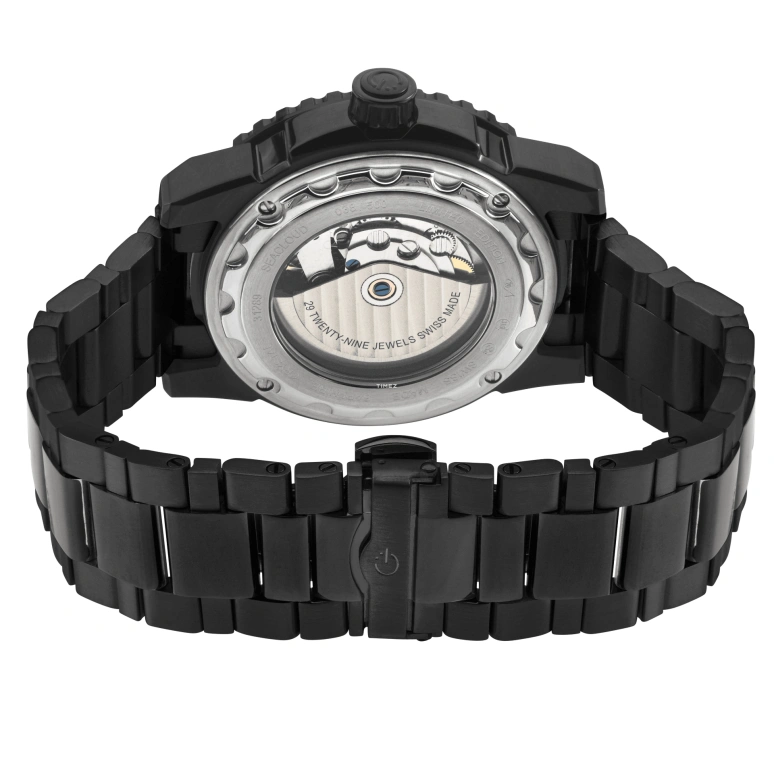 Gevril,Seacloud 44mm,44mm,Stainless Steel,Black,Automatic,Day,36hours,31229B