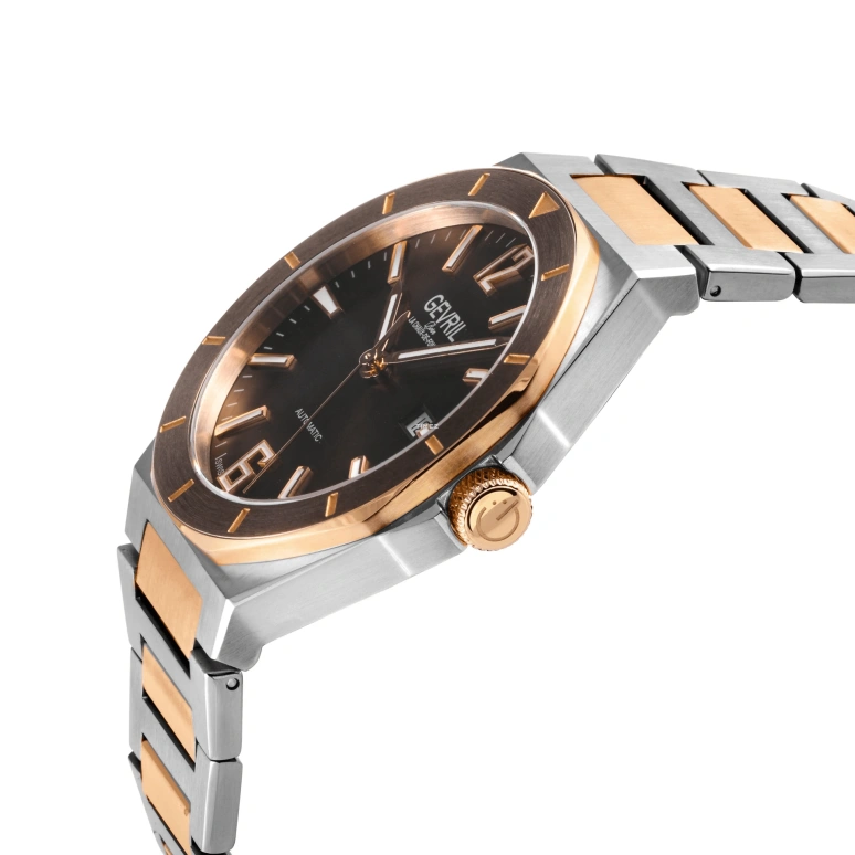 Gevril,High Line 43mm,43mm,Stainless Steel,Brown,Automatic,Day,38hours,48403B