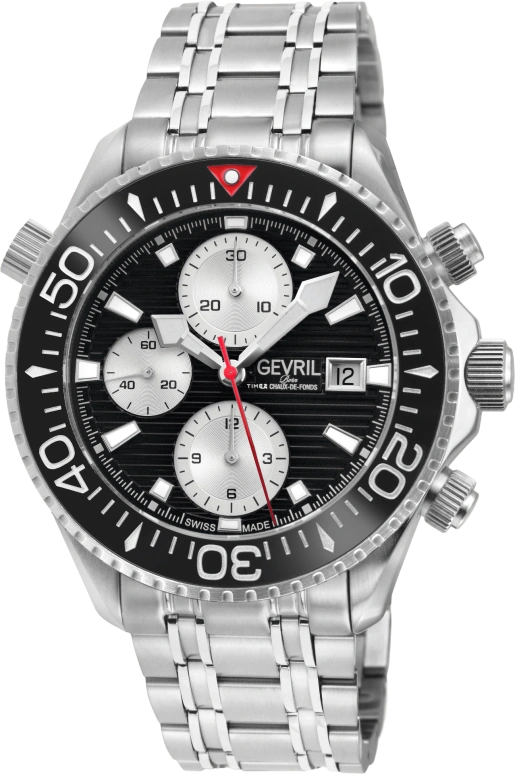 Gevril,Hudson Yards 43mm,43mm,Stainless Steel,Black,Automatic,Chronograph,Day,48814B