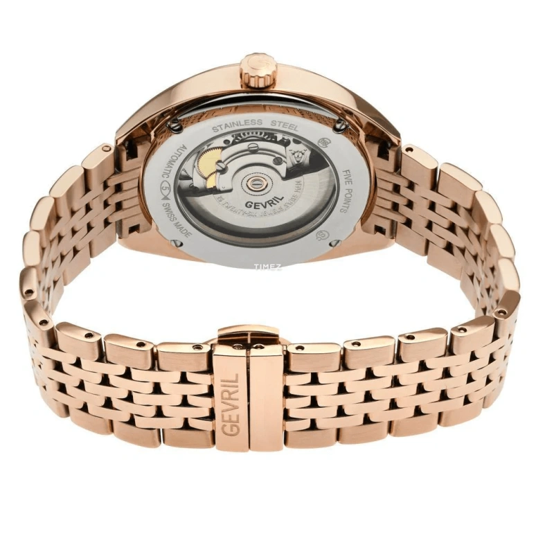 Gevril,Five Points 40mm,40mm,Stainless Steel,Black,Automatic,Day,38hours,48703