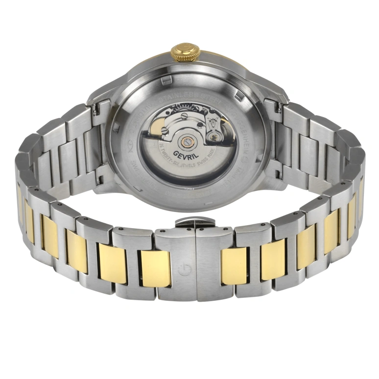 Gevril,Guggenheim 46mm,46mm,Stainless Steel,Brown,Automatic,Day,Sapphire,49206B