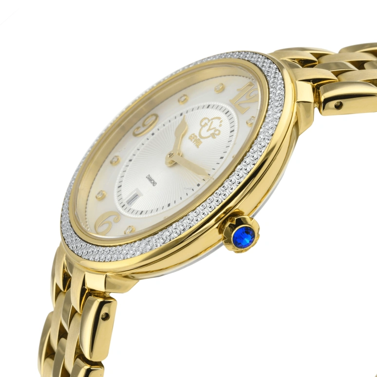 Gevril,Verona 37mm,37mm,Stainless Steel,White,Quartz,Day,Sapphire,12901B