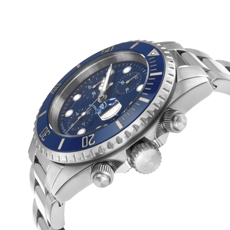 Gevril,Wall Street 43mm,43mm,Stainless Steel,Blue,Automatic,Chronograph,Day,4150A