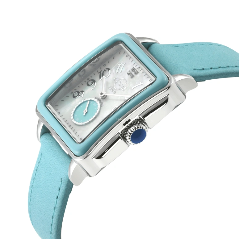 Gevril,Bari 37mm,37mm,Stainless Steel,Silver,Sky Blue,White,Quartz,Sapphire,Crystal Glass,Rectangular,9265