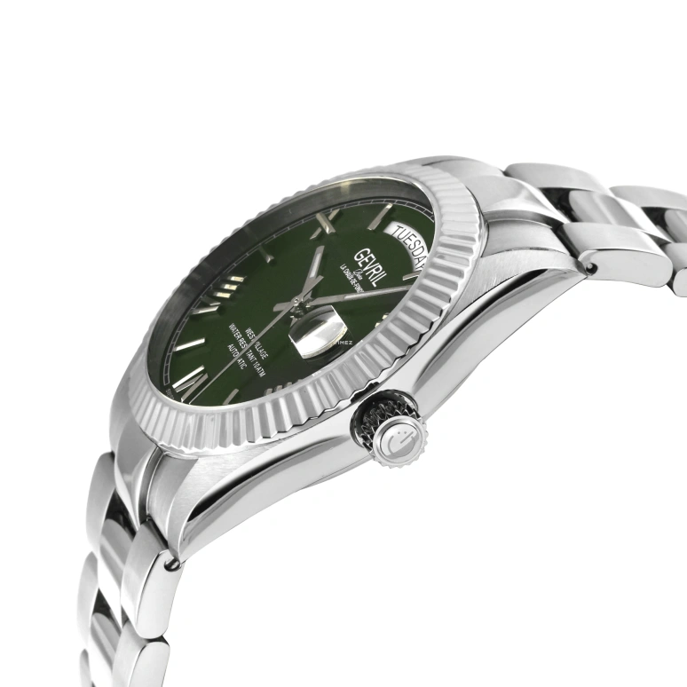 Gevril,West Village 40mm,40mm,Stainless Steel,Green,Automatic,Date,Day,48950B