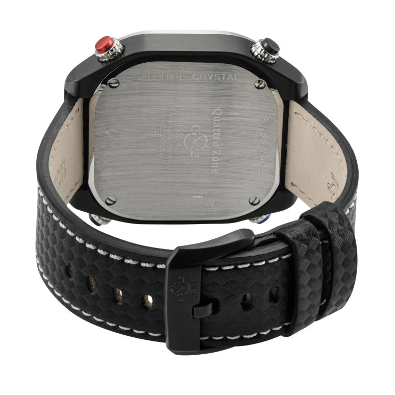 Gevril,GV2 Quattro Zone 46mm,46mm,Stainless Steel,Black,Quartz,World Time,Sapphire,43402