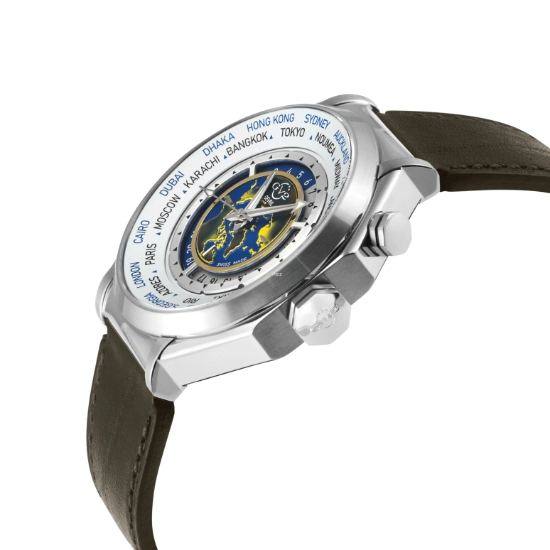 Gevril,Marchese 44mm,44mm,Stainless Steel,White,Quartz,World Time,Day / Night Indication,42430