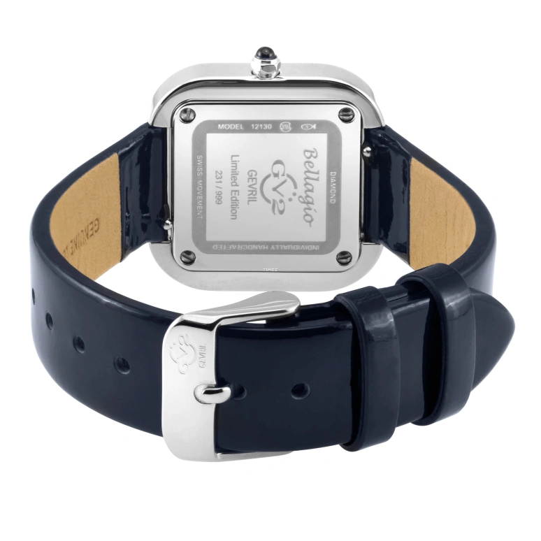 Gevril,Bellagio 30mm,30mm,Stainless Steel,Silver White,Silver,White,Quartz,Sapphire,Square,12130