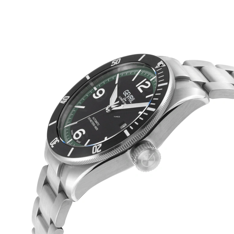 Gevril,Yorkville 43mm,43mm,Stainless Steel,Dark Green,Automatic,Day,38hours,48610B