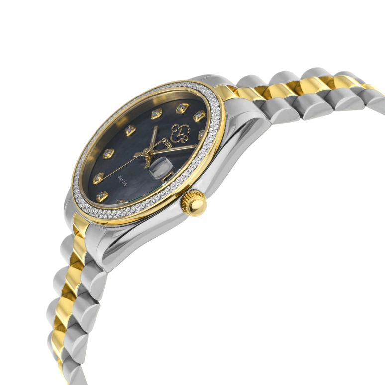 Gevril,Turin 36mm,36mm,Stainless Steel,Black,Quartz,Day,Sapphire,12421B