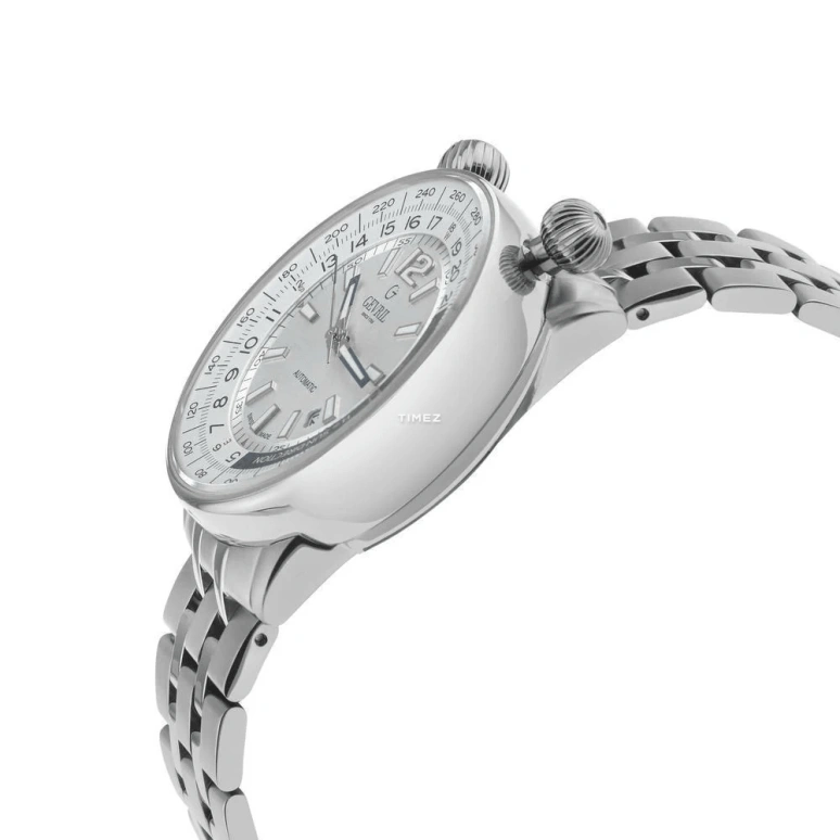 Gevril,Wallabout 44mm,44mm,Stainless Steel,White,Automatic,Day,Sapphire,48560