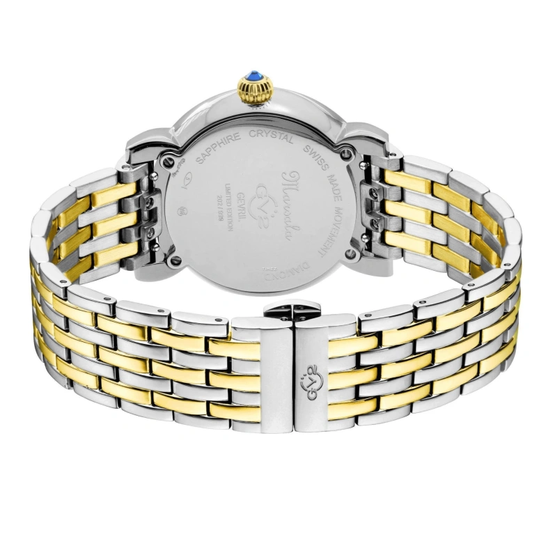 Gevril,Marsala 37mm,37mm,Stainless Steel,White,Quartz,Sapphire,Crystal Glass,Round,9864B