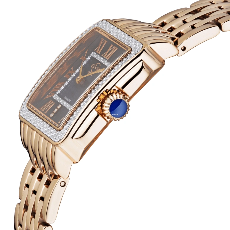 Gevril,Padova 28.50mm,28.50mm,Stainless Steel,Multi-Color,Blue,Quartz,Sapphire,Rectangular,12306B