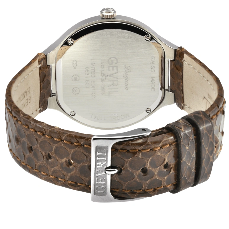Gevril,Lugano 38mm,38mm,Stainless Steel,White,Quartz,Sapphire,Tonneau,11041