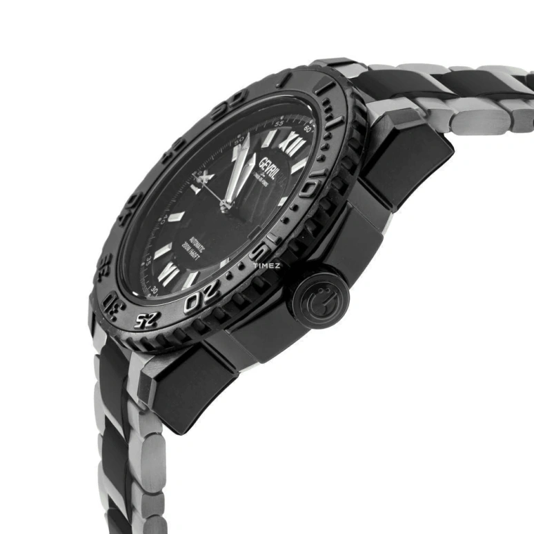 Gevril,Seacloud 44mm,44mm,Stainless Steel,Black,Automatic,Day,Sapphire,Crystal Glass,3121B