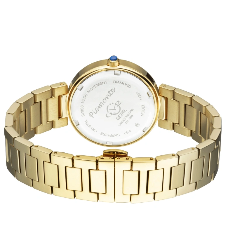 Gevril,Piemonte 36mm,36mm,Stainless Steel,White,Quartz,Sapphire,Round,14201B