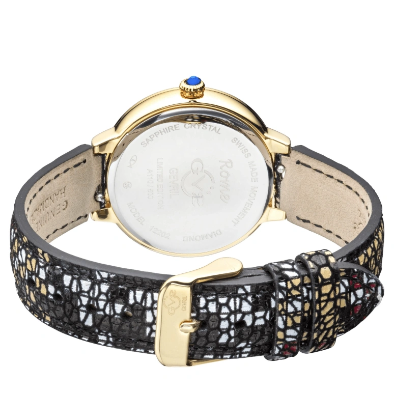 Gevril,Rome 36mm,36mm,Stainless Steel,White,Quartz,Sapphire,Round,12202S