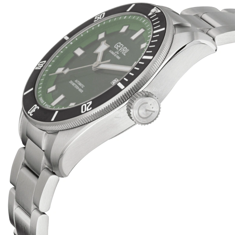 Gevril,Yorkville 43mm,43mm,Stainless Steel,Green,Automatic,Day,38hours,48606