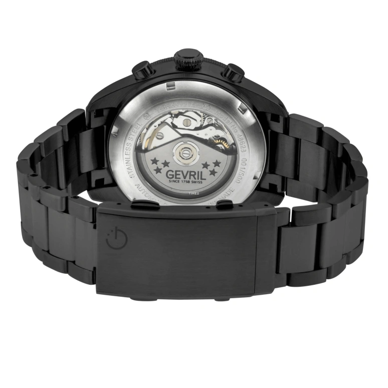 Gevril,Yorkville 43mm,43mm,Stainless Steel,Blue,Gradient,Black,Automatic,Chronograph,Date,Day,48623B