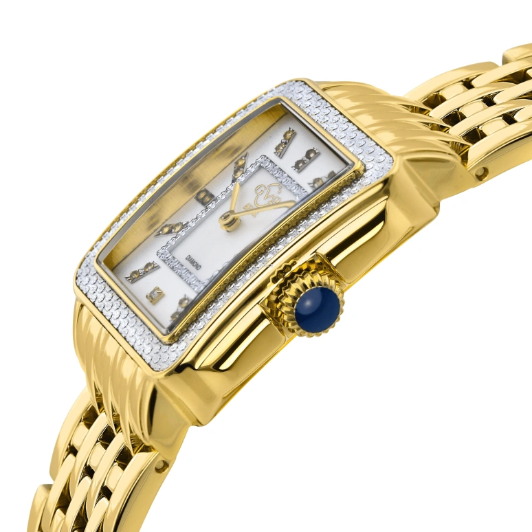 Gevril,Padova 28.50mm,28.50mm,Stainless Steel,White,Quartz,Sapphire,Rectangular,12331B