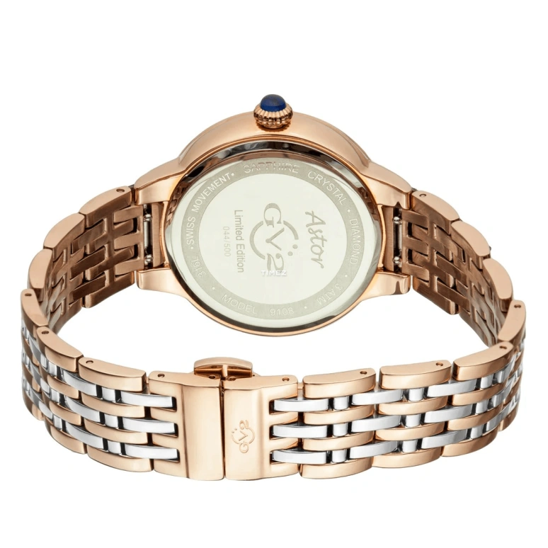 Gevril,Astor 40mm,40mm,Stainless Steel,White,Silver White,Quartz,Sapphire,Crystal Glass,Round,9106
