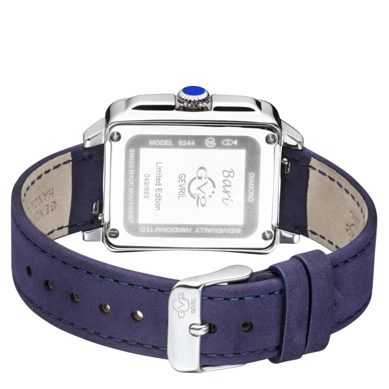 Gevril,Bari 37mm,37mm,Stainless Steel,White,Quartz,Sapphire,Crystal Glass,Rectangular,9244