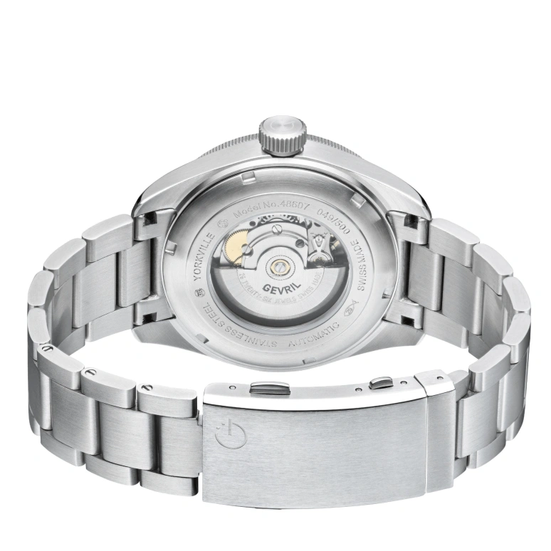Gevril,Yorkville 43mm,43mm,Stainless Steel,Brown,Automatic,Day,38hours,48607