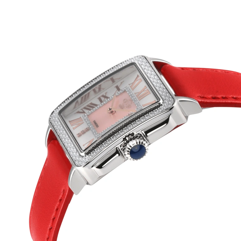 Gevril,Padova 27mm,27mm,Stainless Steel,Dual,Pink,White,Quartz,Sapphire,Rectangular,12302,12302-V8