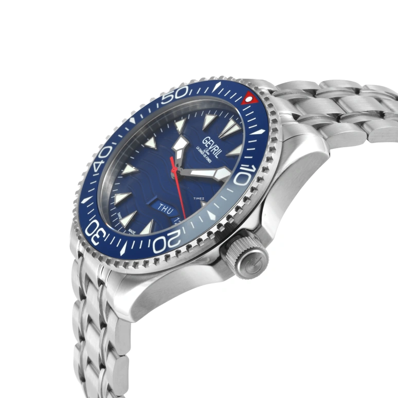 Gevril,Hudson Yards 43mm,43mm,Stainless Steel,Blue,Automatic,Date,Day,48831B