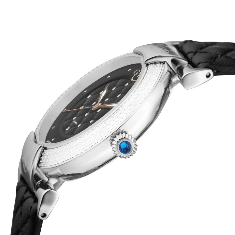 Gevril,Berletta 37mm,37mm,Stainless Steel,Black,Quartz,Day,Sapphire,1500,1500.7-L7