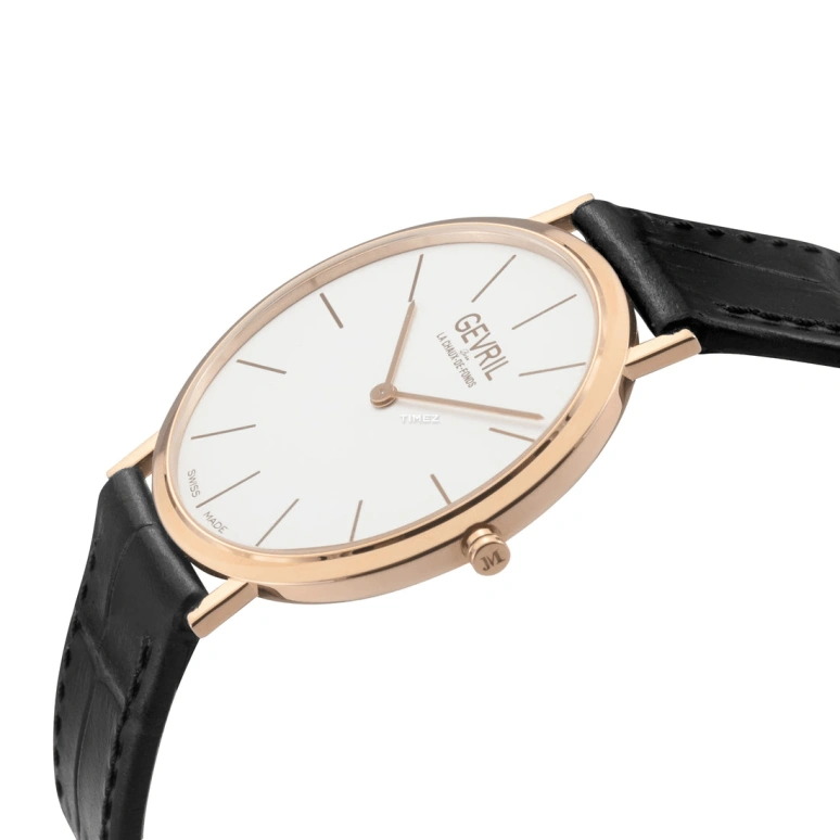 Gevril,Five Points 38mm,38mm,Rose Gold,White,Quartz,Sapphire,Round,GV350,GV350.14.22