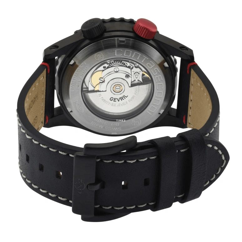 Gevril,Contasecondi 43mm,43mm,Stainless Steel,White,Automatic,Chronograph,Day,3508S