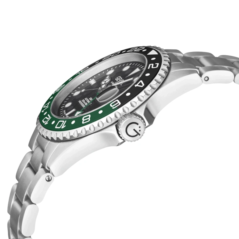 Gevril,Wall Street 43mm,43mm,Stainless Steel,Black,Automatic,Day,Dule Time,4955A