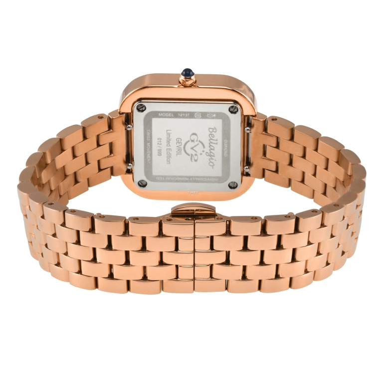 Gevril,Bellagio 30mm,30mm,Stainless Steel,Silver White,Silver,White,Quartz,Sapphire,Square,12131B