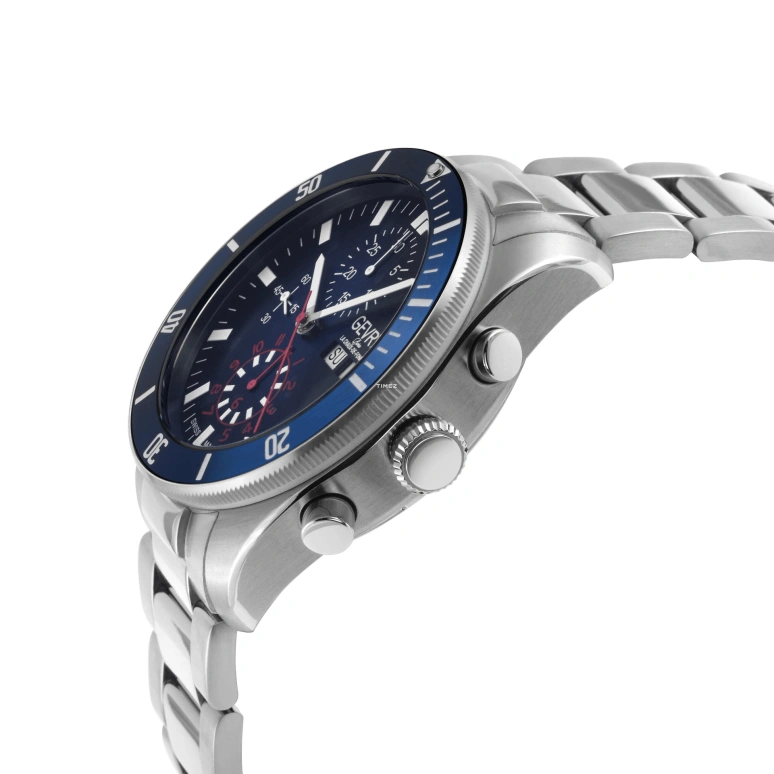 Gevril,Yorkville 43mm,43mm,Stainless Steel,Blue,Gradient,Black,Automatic,Chronograph,Date,Day,48621B
