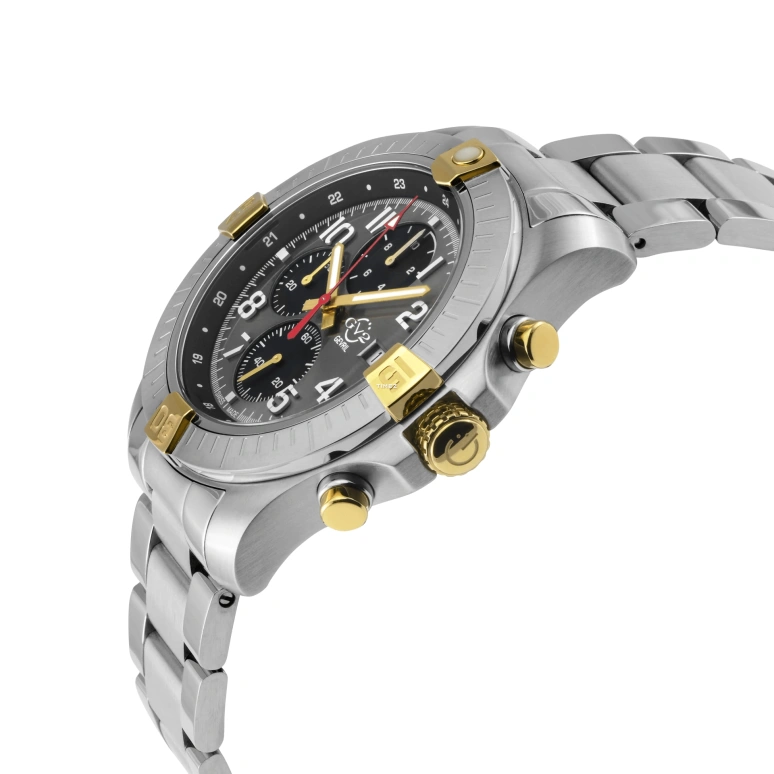 Gevril,T38 45mm,45mm,Stainless Steel,Grey,Quartz,Chronograph,Day,42803B