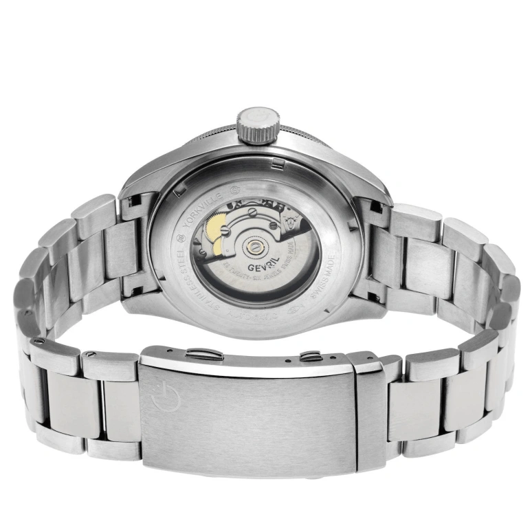 Gevril,Yorkville 43mm,43mm,Stainless Steel,Black,Automatic,Day,38hours,48600