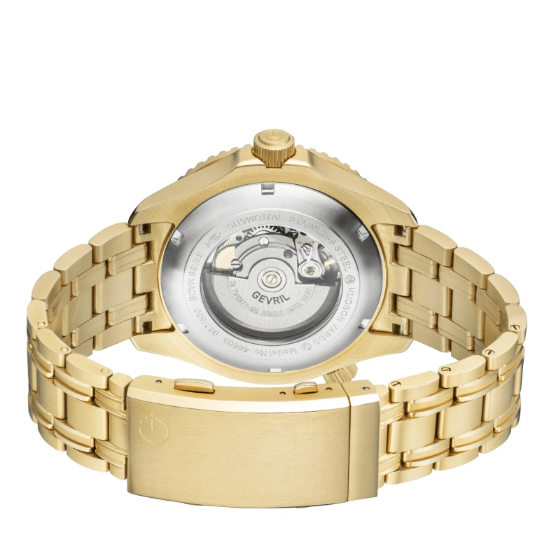Gevril,Hudson Yards 43mm,43mm,Stainless Steel,Blue,Automatic,Day,38hours,48805