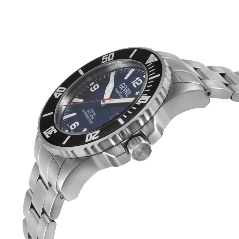 Gevril,Canal Street 46mm,46mm,Stainless Steel,Blue,Automatic,Day,38hours,46601B