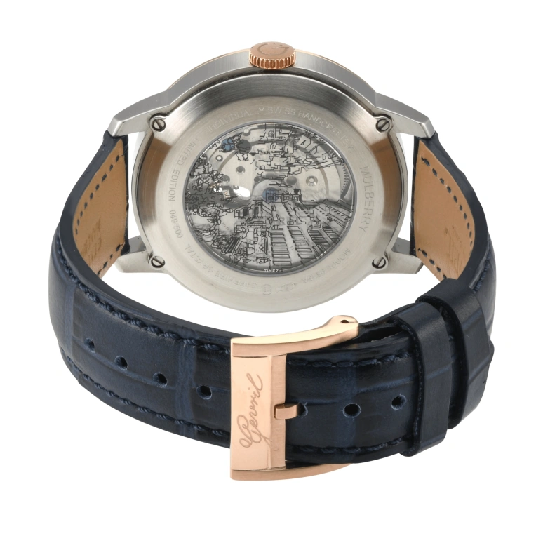 Gevril,Mulberry 42mm,42mm,Stainless Steel,Blue,Automatic,Sapphire,Round,9615